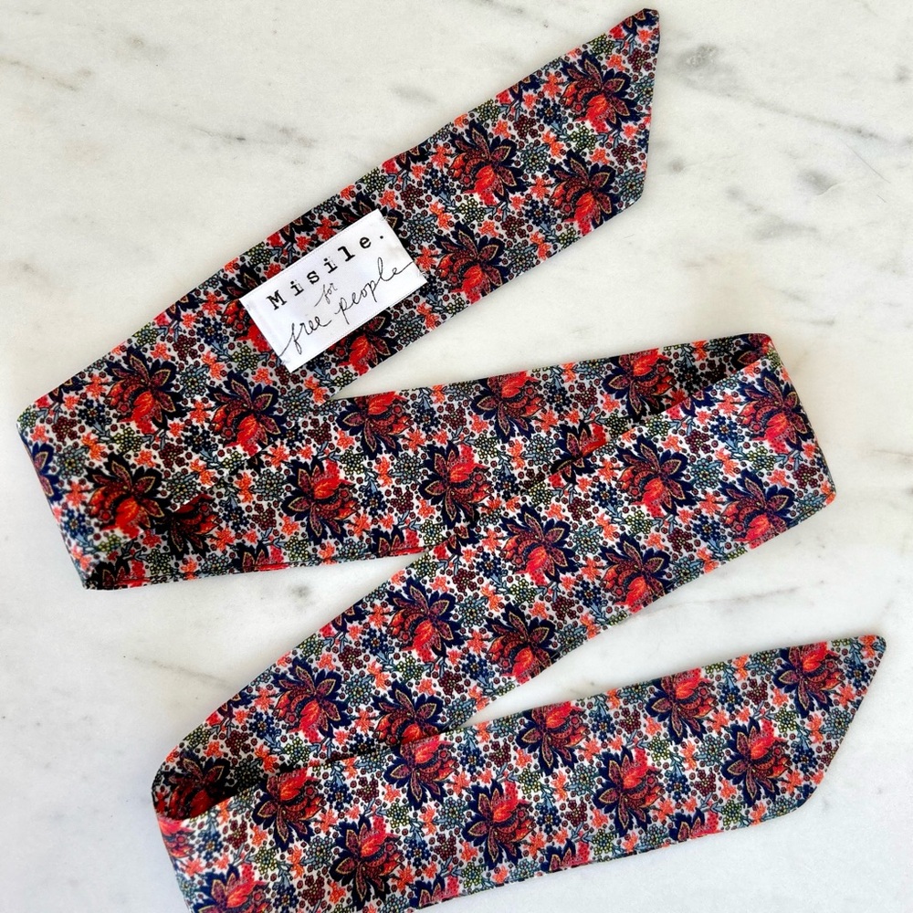 Micro Floral neck tie, hair tie